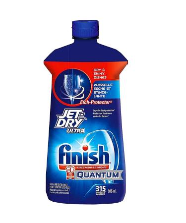 Finish Jet Dry Ultra Rinse Aid | Dishwasher Rinsing and Drying Agent - with Etch Protector - Prevents Spotting and Clouding - Large 32 Ounce Bottle - for 315 Washes