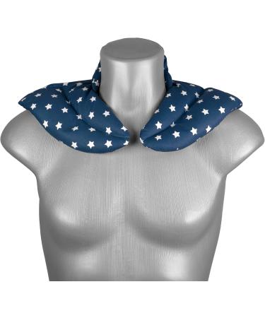 Cozy Neck Pillow with Stand-Up Collar - Stars Blue | Rapeseed Heat Pad & Warmer for Ultimate Comfort - Buy Online on SooperMarket.com