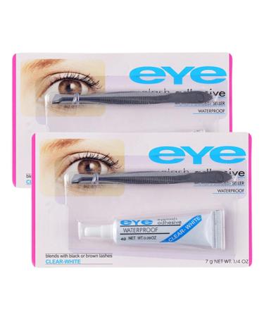 Clear Eyelash Glue Duo | 4g x 2 | Fast Drying & Waterproof | Strong Bonding | Includes Tweezer | Long-Lasting Extensions | Eyelash Extension Kit - Buy Online on SooperMarket.com