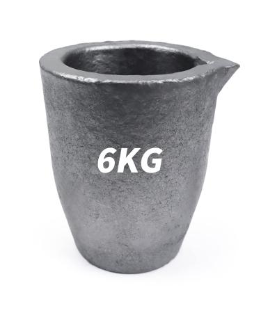 TOAUTO 6 KG Foundry Clay Graphite Crucible for Metal Melting Casting Refining Gold Silver Copper Brass Aluminum 6KG