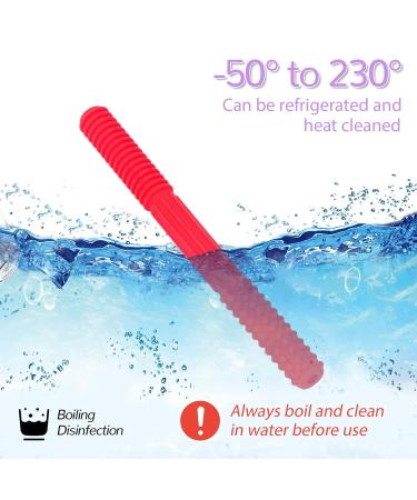 Hollow Silicone Teething Tube in Red - Safe, Textured, and Flexible for Baby's Teething Relief at Home - Buy Online on SooperMarket.com