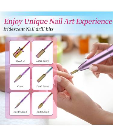 MelodyBetty Electric Nail Drill - Professional Acrylic Nail Machine for Gel & Acrylic Nails | Portable USB Nail File Efile Set with Iridescent Bits - Buy Online on SooperMarket.com