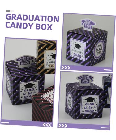 50pcs Boxes Graduation Candy Box Gift Boxes Favor Boxes Graduation Party Favors Party Candy Holder Grad Candy Boxes Candy Supply Graduation Treat Boxes Square Carton Purple Paper 1 count (Pack of 1) Purple - Buy Online on SooperMarket.com