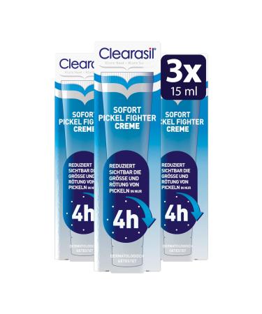 Clearasil Instant Pimple Fighter Cream Pack of 3 (3 x 15 ml) Instant Pimple Fighter Cream 15 ml (Pack of 3)