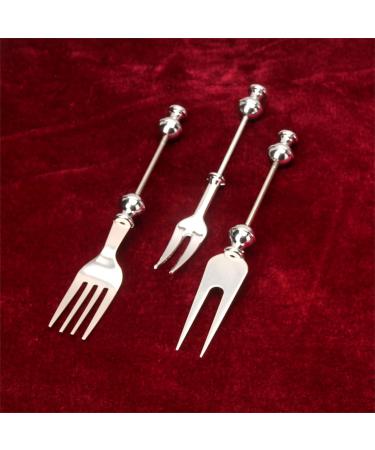 Funny Cake Bread Forks Bead Stringing Round Spoon Stainless Steel Dessert Forks Multi-Functional Kitchen Tool Fruit Fork Bead Stringing Fork - Buy Online on SooperMarket.com