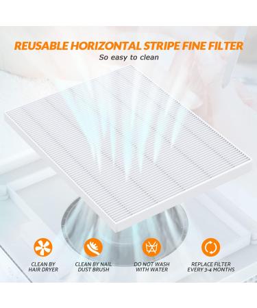 Buy Nail Dust Collector Replacement Filter 2 Pack - Reusable & Low Noise for Home Nail Salon | Perfect for Acrylic Nails & Polishing - Buy Online on SooperMarket.com