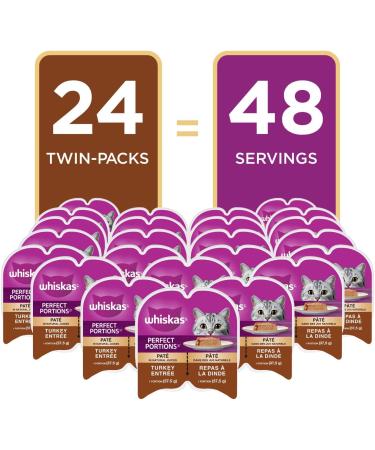 WHISKAS Perfect Portions Wet Cat Food Pat - Turkey - 75g (24 Pack) Pat Turkey 1 count (Pack of 24) - Buy Online on SooperMarket.com