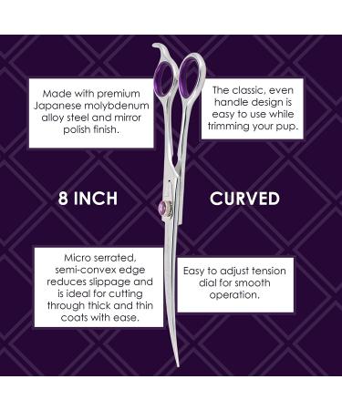 Kenchii Scorpion 8 Inch Curved Grooming Scissors for Dogs and Pets | Premium Steel Dog Shears for Pet Grooming - Buy Online on SooperMarket.com