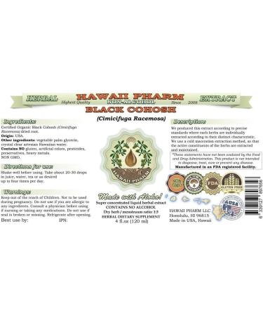 Organic Black Cohosh Alcohol-Free Liquid Extract - 2 oz Glycerite Herbal Supplement - Buy Online on SooperMarket.com