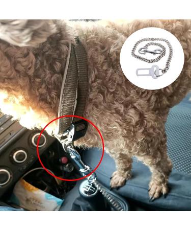 JLEivvi Dog Seat Belt for Car Stainless Steel Dog Car Seat Belt Vehicle Travel Dog Harness Dog Chain Pet Vehicle Safety Restraint Cable for Puppy Small Medium Large Dogs(60cm) - Buy Online on SooperMarket.com