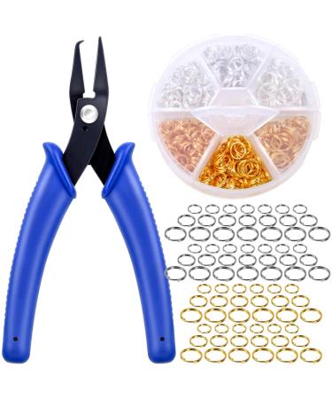 Split Rings for Jewelry Making  Caffox 700pcs Small Split Ring with Split Ring Pliers  Double Closed Jump Rings Craft Jump Loops Opener for Necklaces and Bracelets