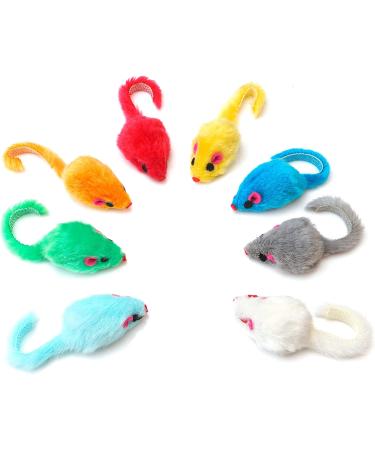 CHIWAVA 4.1'' Furry Cat Toy Mice Rattle - Interactive Play Assorted Color - 36PCS - Buy Online on SooperMarket.com