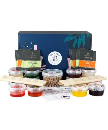 Boba Bar London | Wild Vibes Fruit Bubble Tea Kit | 8 Fruit Tea Flavours | 8 Boba & Jelly Toppings | Tapioca Pearls | 8 Bamboo Straws | 8 Tea Bags | 2 Recipe Cards Boba Bar London | Wild Vibes Fruit Bubble Tea Kit | 8 Fruit Tea Flavours | 8 Boba & Jelly T