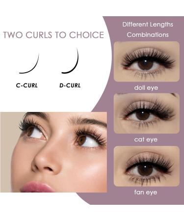 Lash Extension Kit 72 Cluster Individual Natural Lashes with Bond & Seal, Tweezers, Glue Remover | Easy DIY at Home 10-16mm C/D Curl - OP01 - Buy Online on SooperMarket.com
