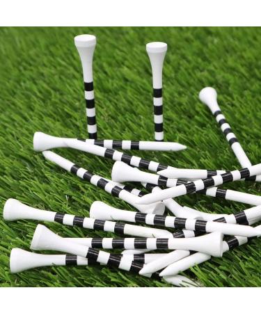 FINGER TEN Golf Tees Wooden Bamboo 3 1/4 & 2 3/4 Inch Durable Biodegradable Colored Tee Pack - 120 Count - White & Black - Buy Online on SooperMarket.com