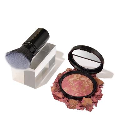 LAURA GELLER NEW YORK Baked Blush-n-Bronze 2-in-1 Bronzer Blush Apricot Bronze - Retractable Angled Kabuki Brush