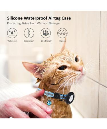 2022 Airtag Cat Necklace Holder - Small Air Day Cat Neckband for Apple Airtag GPS Tracker | Black Pink Purple & Lumiblau Options - Buy Online on SooperMarket.com