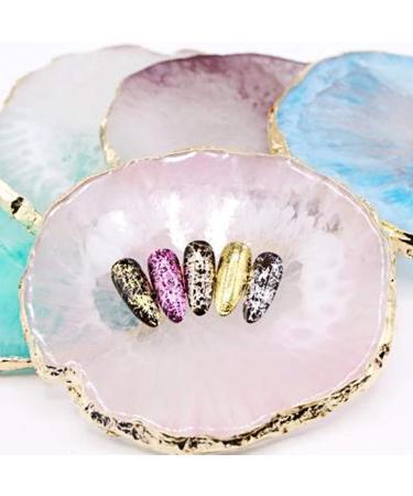 Sanwood Harz Nailart Palette | Golden Edge Resin Nail Polish Holder for DIY Manicure & Cosmetics Tools International Shipping Available - Buy Online on SooperMarket.com