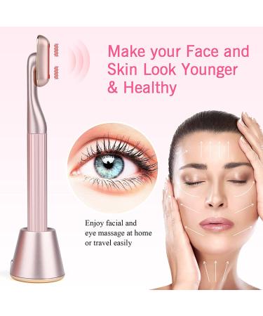 USUIE 4 in 1 Facial Wand - Red Light Therapy Facial Massager for Face and Neck - Reduce Wrinkles & Anti-Aging Tools - Pink - Buy Online on SooperMarket.com