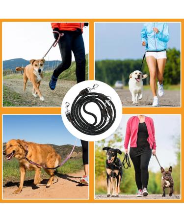 Toivize Adjustable Dog Leash for Large Dogs - 3m Nylon with Reflective Stripes 2 Carabiner Hooks & 3 Rings - Durable & Stylish Black - Buy Online on SooperMarket.com