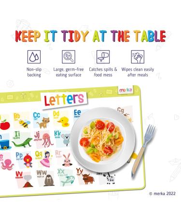 merka Kids Disposable ABC Placemats - Alphabet Learning & Fun Activities | Non-Slip Silicone Mat for Babies & Toddlers - Buy Online on SooperMarket.com