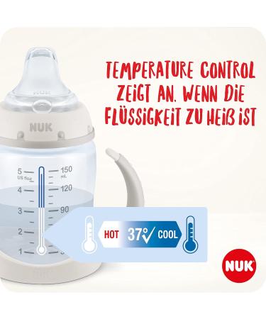Nuk First Choice+ Disney Winnie the Pooh Drinking Bottle 150ml | 6-18 Months | Temperature Control & Anti-Colic | BPA-Free | Ergonomic Design - Buy Online on SooperMarket.com