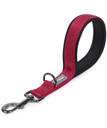 Vivaglory dog leash short short traffic leash for dogs short training lines for medium -sized and large dogs 32cm length 2.5 cm wide red 32 cm red
