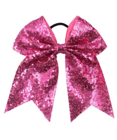 12Pcs 7.5 Glitter Sequins Pigtail Bows for Baby Girls - Sparkly Cheer Hair Bows with Elastic Hair Ties - Buy Online on SooperMarket.com