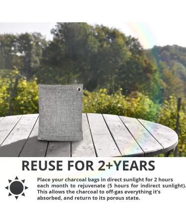Nature Fresh Air Purifying Bags 5 Pack - Large 200g | All Natural Charcoal Odor Eliminator & Moisture Absorber | Deodorizer for Pet Car Closet Room | OLIVIA & AIDEN - Buy Online on SooperMarket.com