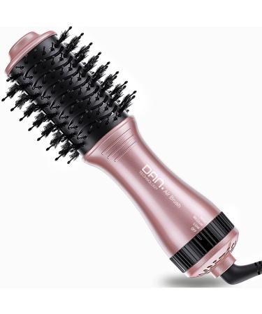 DAN Technology one Step Hair Dryer and volumizer,Small Hair Brush drye,2 inch Lightweight Electric Brush Hair, Blow Dry Round Brush,Ceramic hot Brush & Styler,Small Brush Hair dryers for Women Rose