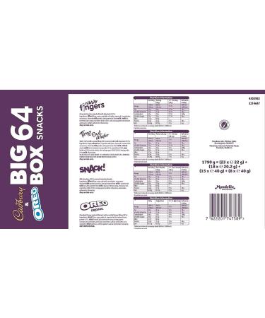 Cadbury & OREO Biscuit 64 Big Box of Treats 1.8kg Milk Chocolate Fingers Time Out Snack I Sharing Big Biscuit Gift Family Size Party Office Supplies Lunch Box | Sold by ESSENTIAL PRODUCTS - Buy Online on SooperMarket.com