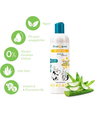 FIRSTPAW Pet Shampoo 500ml - Vegan Puppy & Dog Shampoo Aloe Vera Formula for Sensitive Skin Suitable for All Breeds & Fur Types - Buy Online on SooperMarket.com