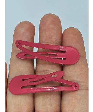 6 PCS Pink Metal Snap Hair Clips 5CM - Hair Grip Pins Set - Buy Online on SooperMarket.com