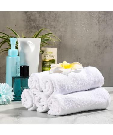 60 Pcs 12x12 Inch White Cotton Washcloths Set - Absorbent & Multipurpose Face Towels for Bathroom & Kitchen - Machine Washable Gym Towels & Cleaning Rags - Buy Online on SooperMarket.com