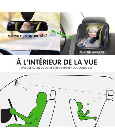 Vinabo Baby Car Mirror | Frost-Proof & 360 Adjustable | Essential Rear Seat Safety for All Headrests - Buy Online on SooperMarket.com