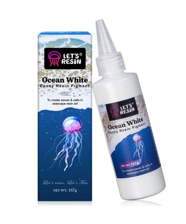 LET'S RESIN Ocean White Epoxy Resin Pigment 167g/5.89oz  High Concentrated Pigment Paste for Epoxy Resin & UV Resin  UV Resistant Opaque Pigment for Creates Cells & Lacing  3D Flower Resin Coasters