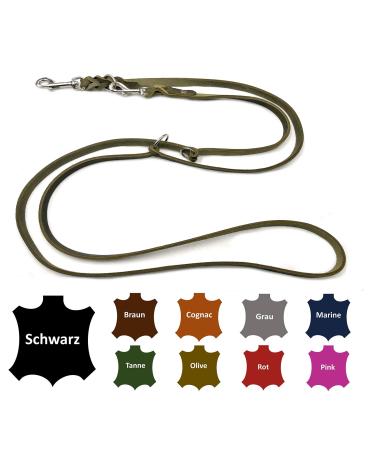 Dog liner Small dogs / large dogs 2m / 2.40m / 2.80m / 3.50m / 5m Double linen adjustable (2.80m x 12mm olive green) 2.80m x 12mm olive -green