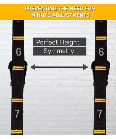Adjustable Numbered Straps for Gymnastic Rings with Carabiner System - Exercise Video Guide for Full Body Workout, Calisthenics, Home Gym - Buy Online on SooperMarket.com