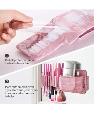 Silicone Wall Mounted Makeup Brush Holder - Brushes Storage Organizer for Bathroom - Mounts to Mirror or Tile - Toothbrush Holder - Buy Online on SooperMarket.com