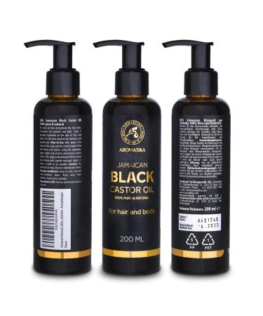 Jamaican Black Castor Oil 200ml - Natural Cold-Pressed Carrier Oil for Hair Eyelashes Eyebrows Beard & Nails - Ricinus Communis - Buy Online on SooperMarket.com