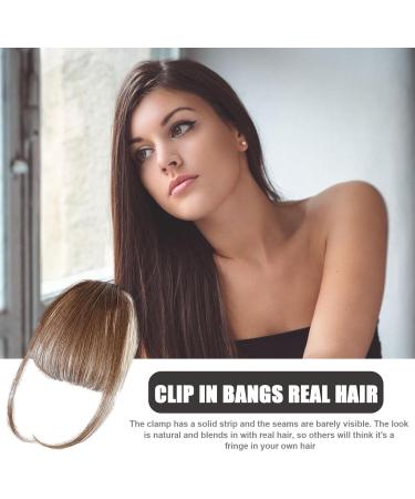 Lesunbak Clip in Bangs Real Hair French Bangs Clip on Fake Bangs Fringe Natural Color Fringe Hairpieces Stylish Neat Bangs Hair Extension for Girls Women brown - Buy Online on SooperMarket.com