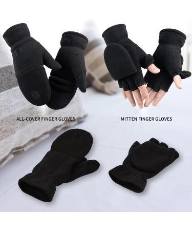 Winter Convertible Gloves - Warm Polar Fleece Flip Top Mittens for Men and Women - Ideal for Running, Painting, Texting, and Photographing - Medium Size - Buy Online on SooperMarket.com