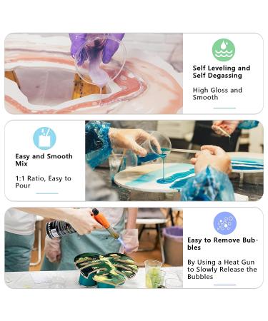 JDiction Fast Curing Epoxy Resin Kit | 4-Hour Demold | Bubble-Free & Crystal Clear | Self-Leveling for Art, Craft, Jewelry | 20oz - Buy Online on SooperMarket.com