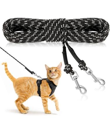 Ranypet Reflecting Long Line for Cats 4.5m/ 15FT Disappearing Line Hof Hof Long lively durable safe extension leash for kittens puppies rabbits and small animals 4.5m/ 15ft black