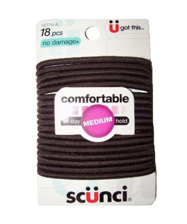Scunci Comfortable All Day Medium Hold Black 18 ea ( Pack of 4)