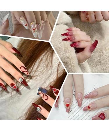 RUNRAYAY 30Pcs Heart Nail Charms Red Nail Gems 3D Metallic Nail Rhinestones for Acrylic Nails Designs Shiny Love Crystal Charms for Women Girls Nail Art Supplies Decoration - Buy Online on SooperMarket.com