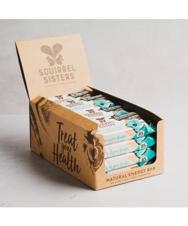 Squirrel Sisters - Peanut Caramel Natural Protein Bar (16 x 40 g) No Added Sugar Plant-Based Vegetarian Vegan Gluten-Free Energy Snack with Peanuts Dates Sultanas Sunflower & Pumpkin Seeds