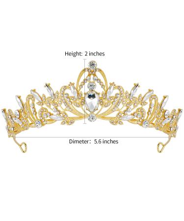 Aprince Gold Crown and Tiara | Crystal Tiaras for Women | Birthday & Bridal Headband for Wedding, Prom, Mother's Day - Buy Online on SooperMarket.com
