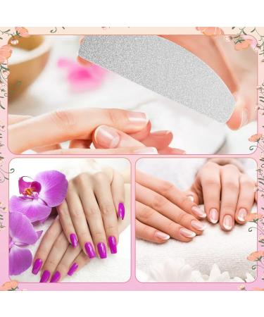 20 PCS Mini Half Moon Nail Buffer Block - Double-Sided Sponge Polish Sanding Buffer for Gel & Acrylic Nails (Grey) - Buy Online on SooperMarket.com