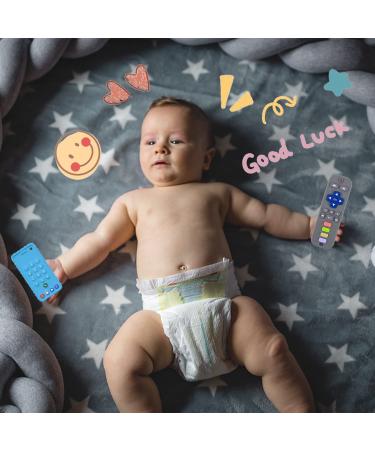 Silicone Remote Control Shape Baby Teething Toys 2 Pack | Chew Toys for Boys and Girls | Silicone Teether Toy for Babies 3-12 Months | Grey+Blue - Buy Online on SooperMarket.com